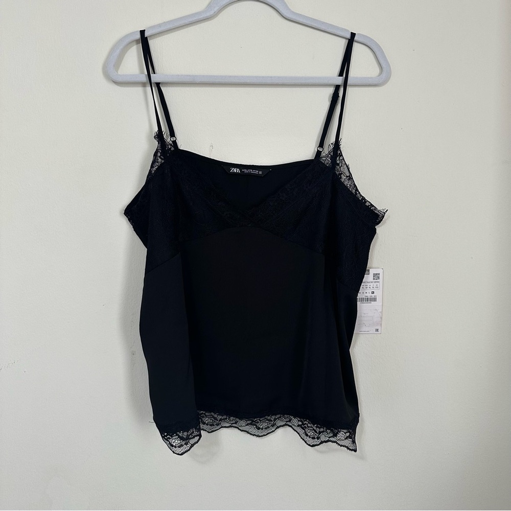 NWT Zara Black Laced Camisole